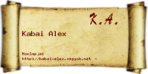 Kabai Alex névjegykártya