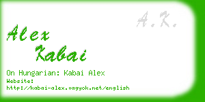alex kabai business card